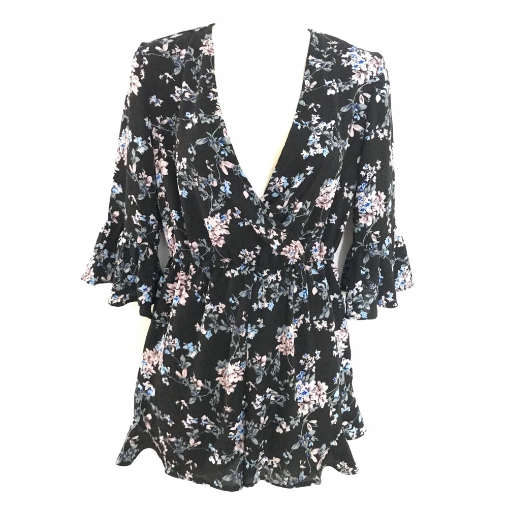 Saks fifth avenue romper festival shorts blue